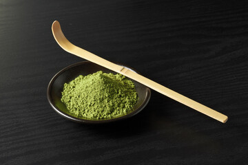 抹茶　木目背景イメージ