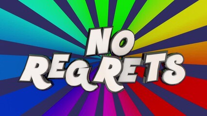 No Regrets Mistakes Confidence Always Right Decision Words 3d Animation