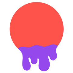 Elemental spherical fragments with melted water droplets, bright circular geometric fragments, melted chocolate.