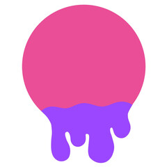 Elemental spherical fragments with melted water droplets, bright circular geometric fragments, melted chocolate.