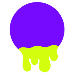 Elemental spherical fragments with melted water droplets, bright circular geometric fragments, melted chocolate.