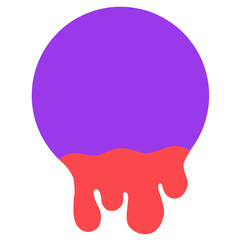 Elemental spherical fragments with melted water droplets, bright circular geometric fragments, melted chocolate.