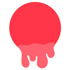 Elemental spherical fragments with melted water droplets, bright circular geometric fragments, melted chocolate.