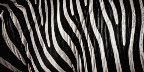 Fototapeta na wymiar Patterns of black and white zebra stripes, wide background. Generative ai.