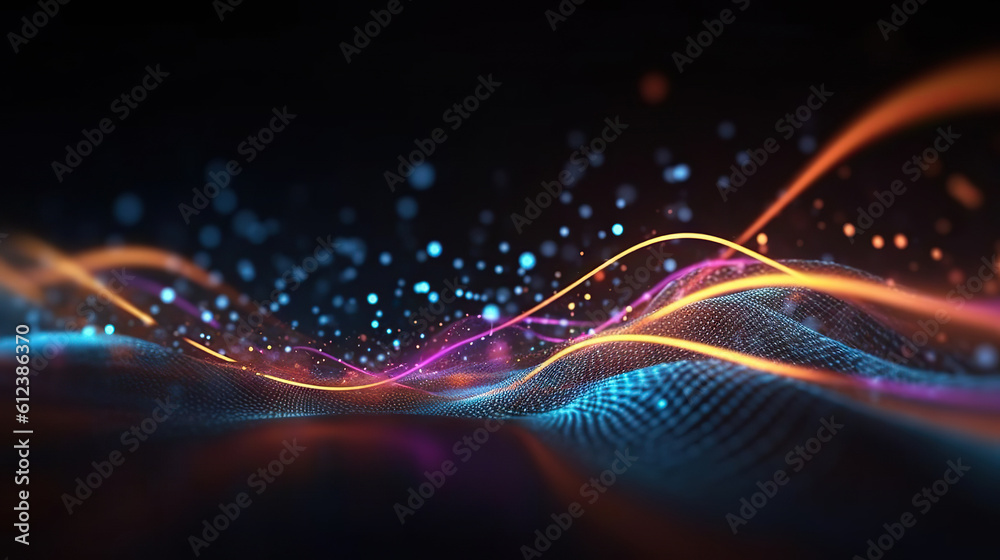 Wall mural modern digital abstract 3d background. can be used in the description of network abilities, technolo