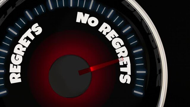 No Regrets Speedometer Confidence Never Make Mistake 3d Animation