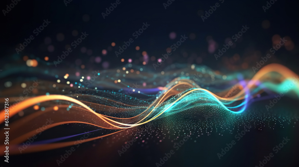 Wall mural modern digital abstract 3d background. can be used in the description of network abilities, technolo