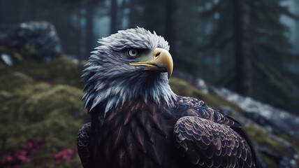 Obraz premium AI generative image close up portrait of an eagle 