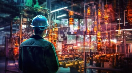 Obraz premium a factory worker Working at a manufacturing line