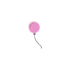 pink balloon isolated on white