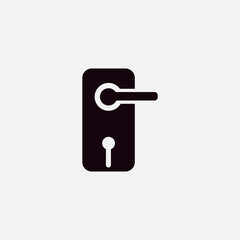 Doorknob icon. simple, flat, black. Vector illustration - 612389911