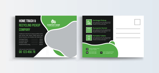 Professional Business Postcard, Creative Junk Removal ads, trash removal banner design template, Event Card layout, Invitation card, Direct Mail EDDM template