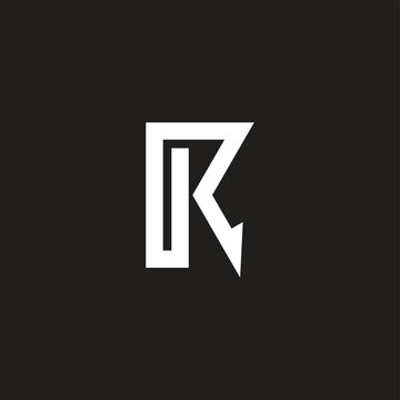 letter rk simple geometric arrow line logo vector