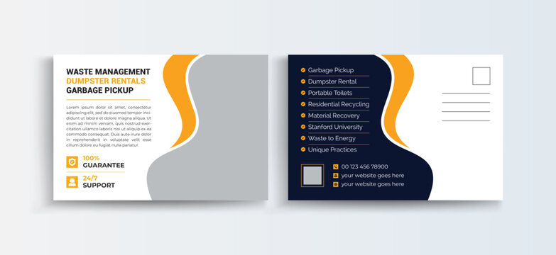 Professional Business Postcard, Creative Junk Removal ads, trash removal banner design template, Event Card layout, Invitation card, Direct Mail EDDM template