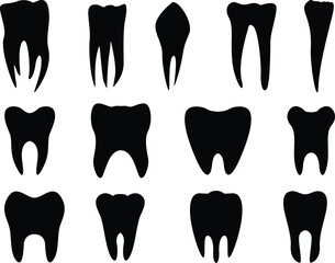 Set of tooth silhouettes