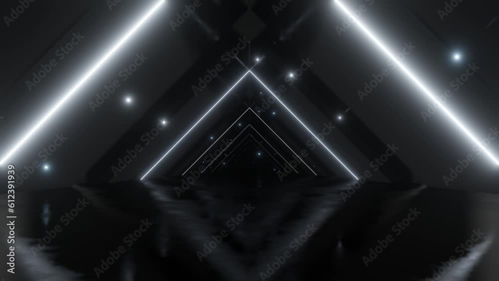 Aufkleber abstract dark sci-fi futuristic tunnel, loop animation.