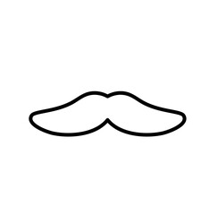Cute mustache beard outline icon	