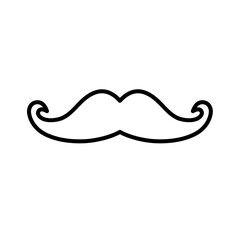 Cute mustache beard outline icon	