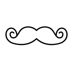Cute mustache beard outline icon	