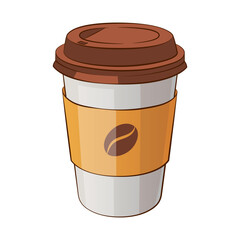 Coffee to go cup isolated on white background, vector illustration