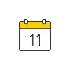 11 Date icon design with white background stock illustration