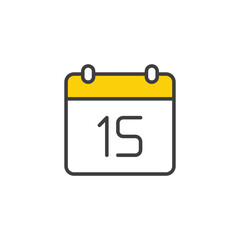 15 Date icon design with white background stock illustration