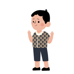 children wear batik clothes