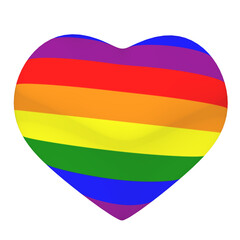 Heart in rainbow colors on a transparent PNG background. 3D render. The concept of love, relationships and valentine's day. Liberal values, diversity, tolerance and democracy.