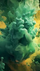 Fototapeta na wymiar Abstract Background of colorful pastel ink smoke cloud in water AI Generative Image