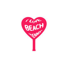 I love Beach Tennis. Logo template.	