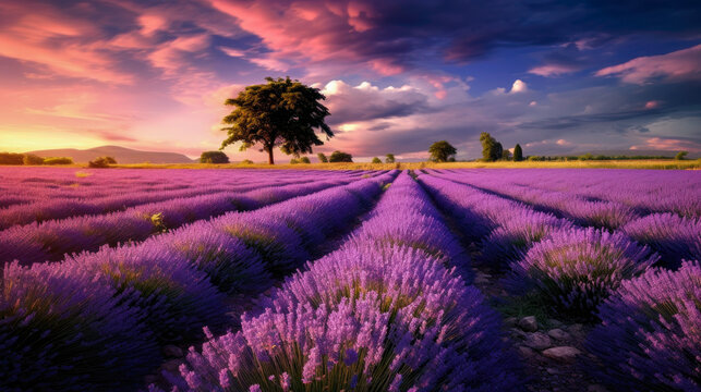 Field of lavender, generative ai 