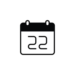 22 Date icon design with white background stock illustration
