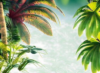 Tropical background with exotic nature