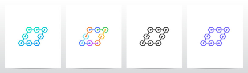 Hexagon Chain Link Letter Logo Design O