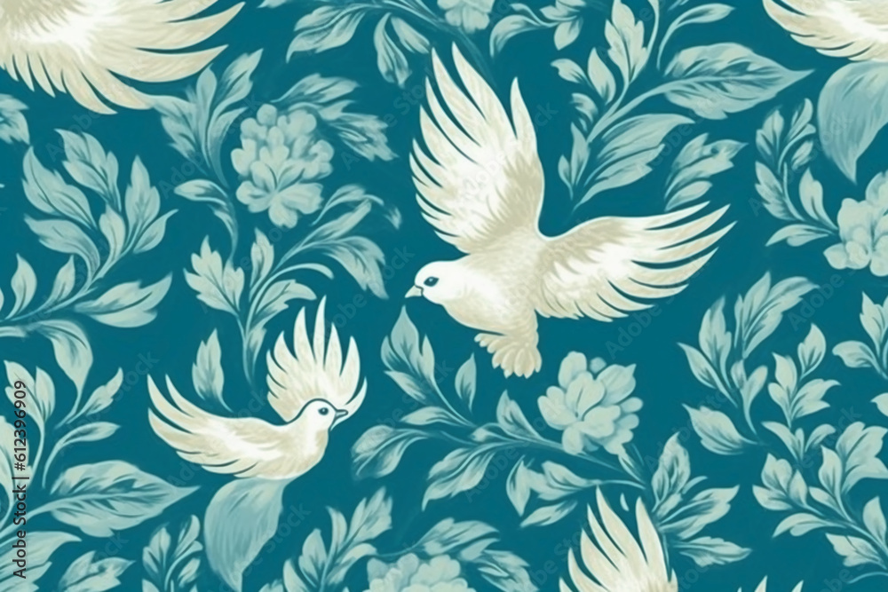 Wall mural seamless and repeating pattern. ai generative