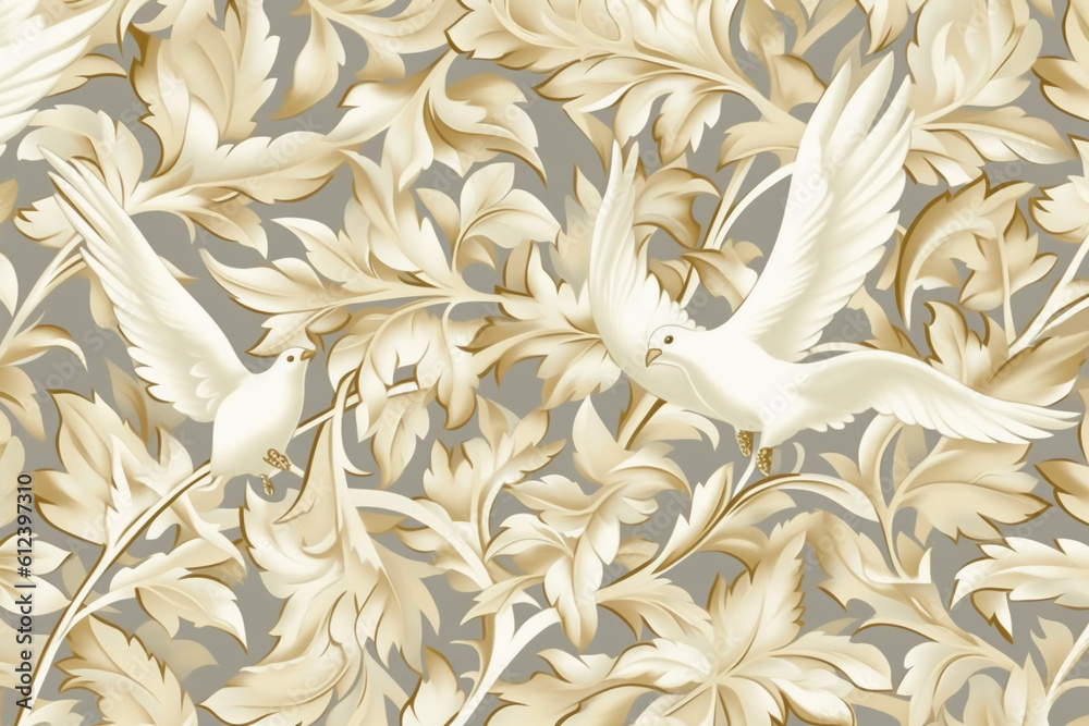 Wall mural seamless and repeating pattern. ai generative