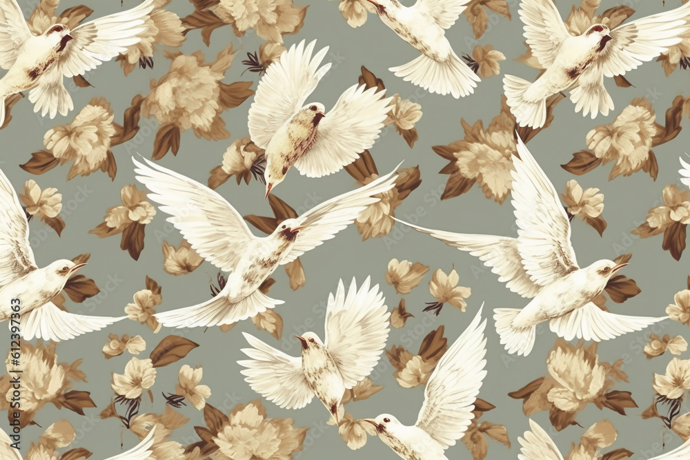 Wall mural seamless and repeating pattern. ai generative