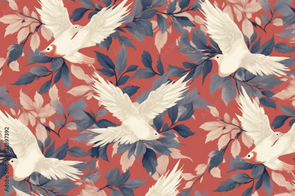 Wall mural seamless and repeating pattern. ai generative