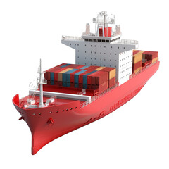 3d cargo ship isolated white background for export import element supply chain global market