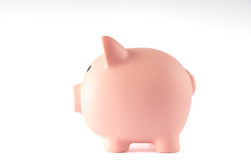 pig dollar money saving box account on white background with invest, saving, money and business retirement concept