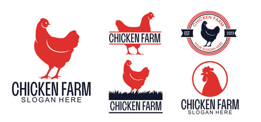 minimalist chicken farm vector suitable for company logos © afriliya