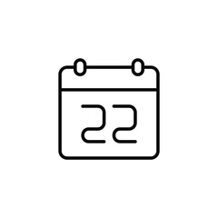 22 Date icon design with white background stock illustration