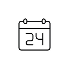 24 Date icon design with white background stock illustration
