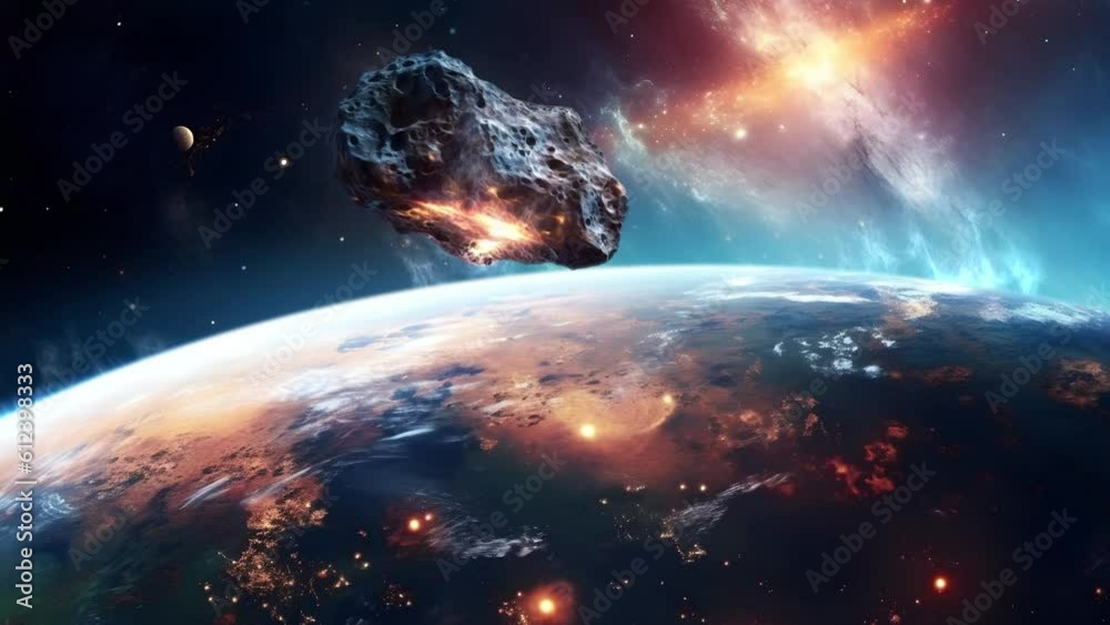 Wall mural beautiful planets in space - deep impact - asteroid - nebula - galaxy - universe - space - cosmos - 