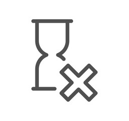 Sand watch related icon outline and linear vector.