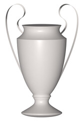 3D Champions League Cup Football. Soccer trophy illustration