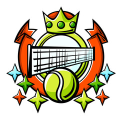 Emblem with tennis symbols. Sport club label or emblem.