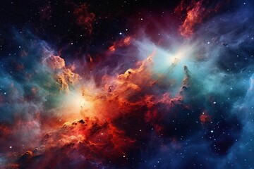 Obraz na płótnie Canvas colorful galaxy nebula background. Generative ai