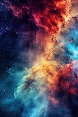 Fototapeta na wymiar colorful galaxy nebula background. Generative ai