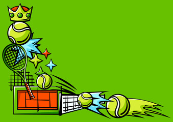 Background with tennis items. Sport club illustration.